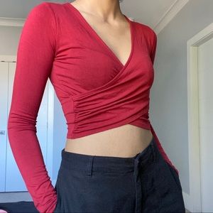 Crossover Wrap Long Sleeve